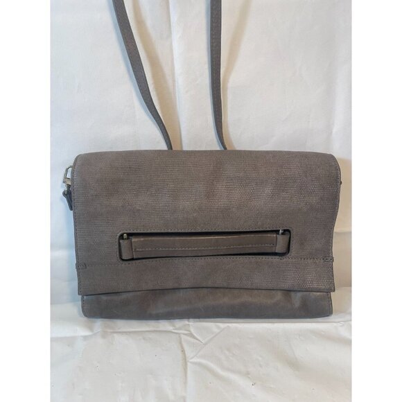 Trina TURK  Gray Leather Bag Shoulder Crossbody with Handle Magnetic - Picture 9 of 13